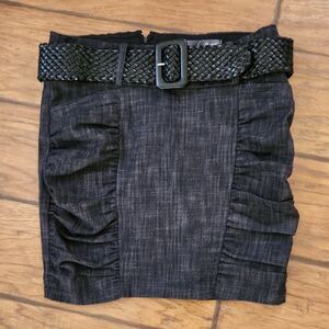 Forever 21 Black Ruched Pencil Skirt Mini